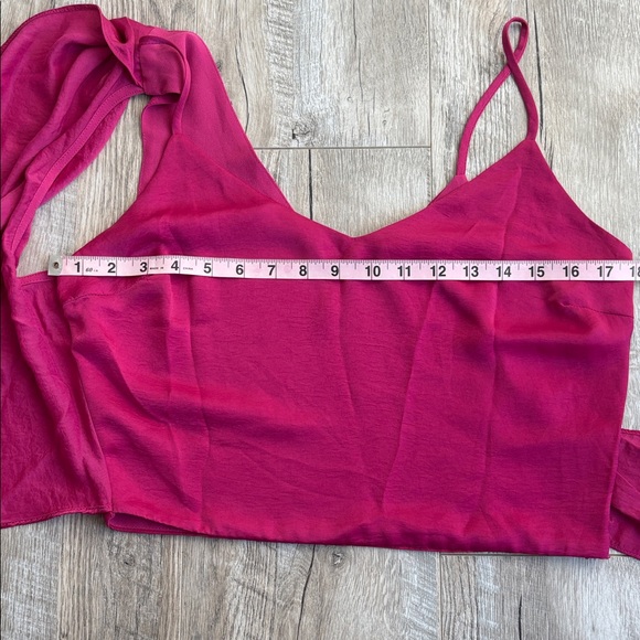Lush Satin Magenta Wrap Camisole Top - Picture 4 of 7